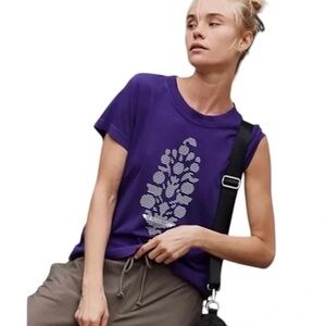 NWOT FP Movement by Free People Purple Game Time logo Short Sleeve Tee